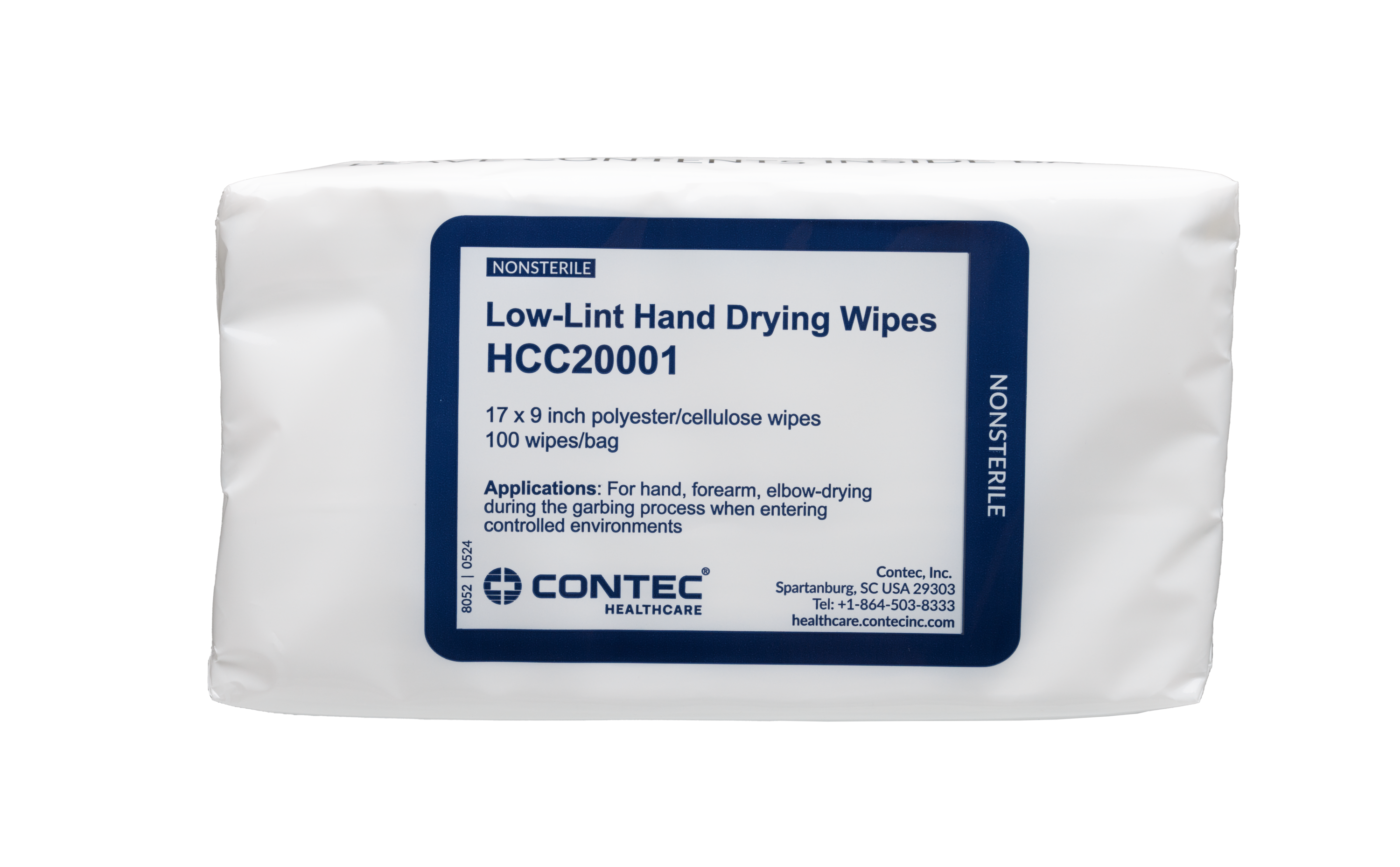 専用Conte Contec Healthcare Low-Lint Hand Drying Wipes
